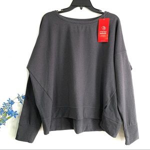 MPG Sport Women’s Gray Knit Crew Neck Long Sleeve Sweatshirt - XXL - NWT